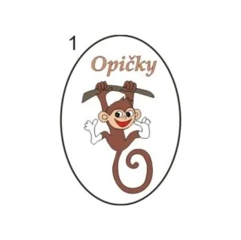 Informační tabulka Samolepky OZNAČENÍ TŘÍD - Opičky č.1 8502-07