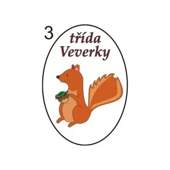 Informační tabulka Samolepky OZNAČENÍ TŘÍD - Veverky č.3 8504-56