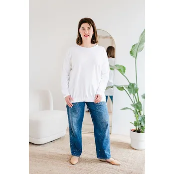 Dámská mikina Dámská tepláková mikina MOLLY bílá - MILOTWHL