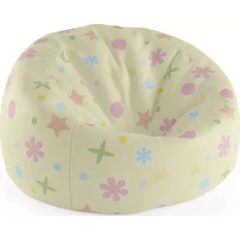 Sedací pytel Sablio Sedací vak Cocoon Květiny na žluté - 75 x 45 x 35 cm