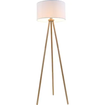 Stojací lampa BRILONER Textilní stojací svítidlo pr. 45,5 cm 1x E27 60W bílé BRILO 1379-016