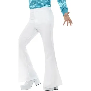Smiffys - Pánské bílé 70. léta kalhoty - XL