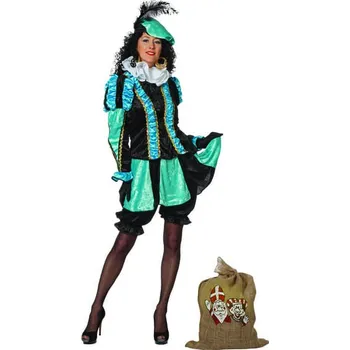 Karnevalový kostým Wilbers - Dámský kostým Peter, pomocník Santa Clause tyrkysový - XS