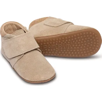 Dětská sálová obuv POM POM Dětské kožené bačkůrky se suchým zipem pro první krůčky Gold Glitter Pom Pom® Beginners™ Velikost: 20