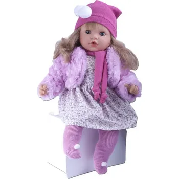 Panenka TYBER Paula blondýna v růžovém plačící panenka s dudlíkem, vel. 48 cm