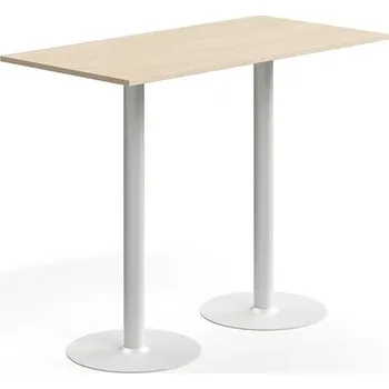 Jídelní stůl Barový stůl ALVA, 1400x700x1100 mm, vysokotlaký laminát, bílá/bříza