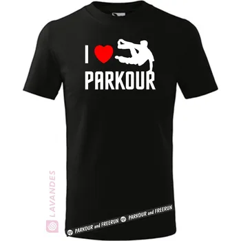 Chlapecké tričko I love Parkour, dětské, černá, 134 (Tričko na parkour )