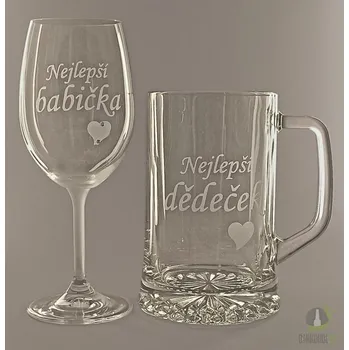 Sklenice Sklenice na víno Babička / půllitr Dědeček 0,3 l/0,5 l