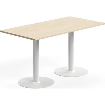 Jídelní stůl Stůl ALVA, 1400x700x720 mm, upevnitelný, vysokotlaký laminát, bílá/bříza