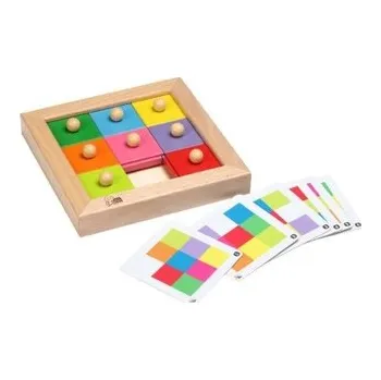 Dřevěná hračka CHILD FRIEND Barevné kostky posouvací dřevěná hra