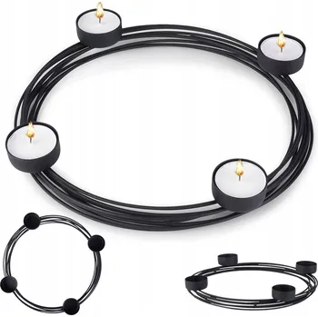 Svícen Svícen na čajové svíčky Vilde 3,5 cm pro 4 svíčky černá