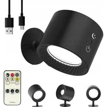 Nástěnné svítidlo NÁSTĚNNÁ NOČNÍ LAMPA LED OTOČNÁ NASTAVITELNÁ 3 ÚROVNĚ JASU DO OBÝVACÍHO POKOJE LOŽNICE