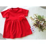 AMÁLKA Červené šaty krátký rukáv, tylový květ Velikost: 68-74