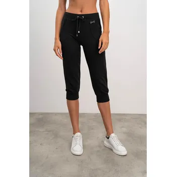 Pohodlné dámské 3/4 teplákové kalhoty Vamp Barva: ČERNÁ, Velikost: XL