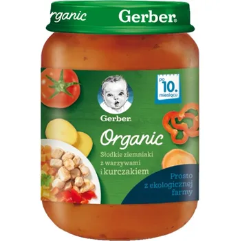 Dětská výživa Gerber Organic Příkrm Sladké Brambory se zeleninou a Kuřetem 10m+ 190 g