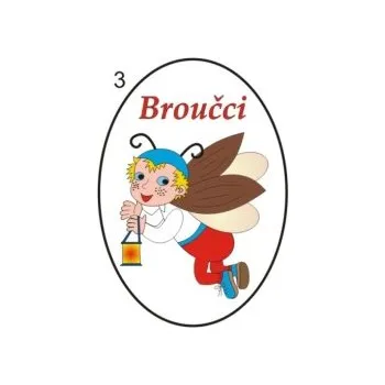 Informační tabulka Samolepky OZNAČENÍ TŘÍD - Broučci č.3 8501-12