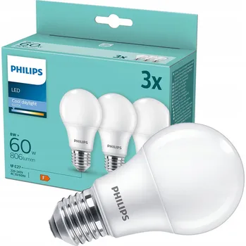 Žárovka Žárovky Philips 8719514403826 8 W E27 bílé studené 3 ks
