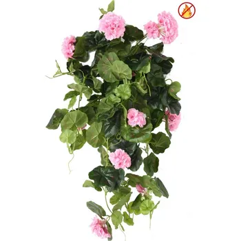 umělá květina Umělá květina Pelargónie popínavá růžová nehořlavá, 60cm