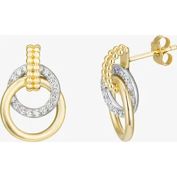 Náušnice Pozlacené stříbrné náušnice Nirvana s kubickou zirkonií Preciosa