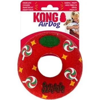 Hračka pro psa Hračka Kong Dog Holiday AirDog Squeaker Donut s pískatkom, guma vulkanizovaná, M