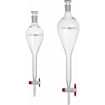 Nálevka dělící dle Gilsona | PYREX® (Objem (ml): 125, Průměr otvoru kohoutu (mm): 1,5, Zábrus zátky NZ: 19/26, Balení (ks): 1)