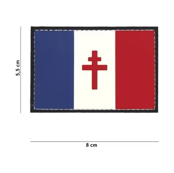 Gumová nášivka 101 Inc Liberate vlajka Francie - barevná