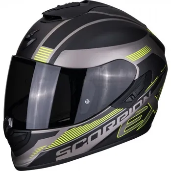 Helma na motorku Moto přilba SCORPION EXO-1400 AIR FREE matná titan/černo/žlutá L