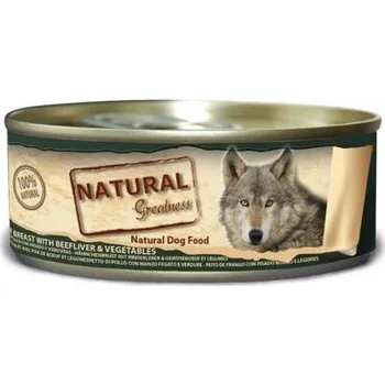 Krmivo pro psa Natural Greatness kuřecí prsa, hovězí játra, zelenina, konzerva pro psy 156 g