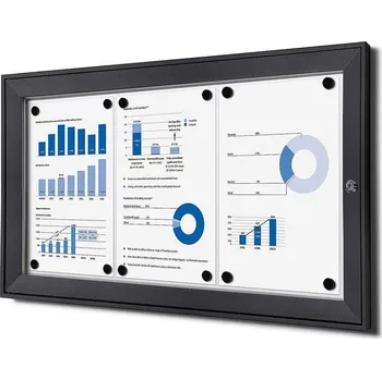 Jansen Display Vnitřní uzamykatelná vitrína základní 3xA4 Antracit Množství: Od 10 ks