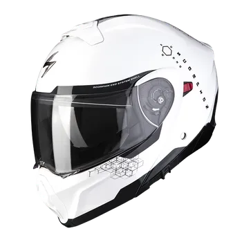 Helma na motorku Moto přilba SCORPION EXO-930 SHOT perleťově bílo/černá M
