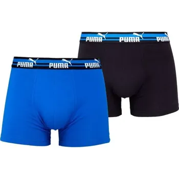 Boxerky Pánské boxerky Puma ELEMENTS MEN BOLD LOGO BOXERS 2P L Modrá, Černá, Bílá