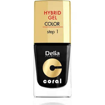 Lak na nehty Delia Cosmetic Lak Hybrid gel 11ml 26 Černý