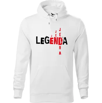 Pánská mikina DOBRÝ TRIKO Pánská mikina s potiskem Jedna legenda Velikost pánské mikiny: 3XL, Barva: Bílá