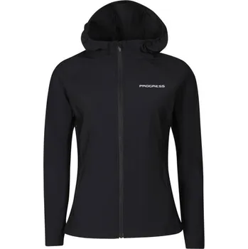 Dámská větrovka Dámská bunda na běhání PROGRESS VOLITA L Černá, Stříbrná