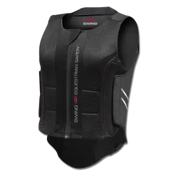 Jezdecká bezpečnostní vesta SWING Bezpečnostní vesta se zipem flexibilní P07 Barva: Černá, Velikost: XL