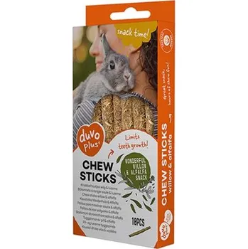 Krmivo pro hlodavce Pamlsok DUVO+ žuvacie tyčinky vŕba a lucerna pre hlodavce 70g - 10 ks - 12x1x1cm