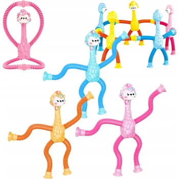 Hračka pro nejmenší SVÍTÍCÍ LAMA ALPACA LED ROZTAHOVACÍ TRUBIČKY SENZORICKÉ PŘÍSAVKY NA HRANÍ