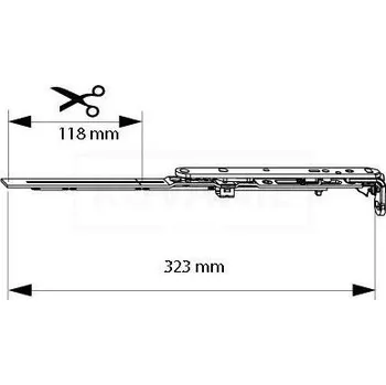 Příslušenství k oknu MACO nůžky pro spárové větrání Velikost | Rozsah použití [mm]: Gr. 400 FFH 320-400, Směr otevírání okna: vpravo