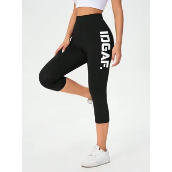 Dámské legíny Dámské černé 3/4 legíny Barva: Černá, Velikostní tabulka: XL