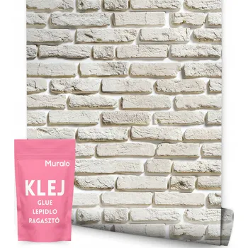 Tapeta Tapeta do ložnice Stará bílá CIHLA Bílý Mur 3D