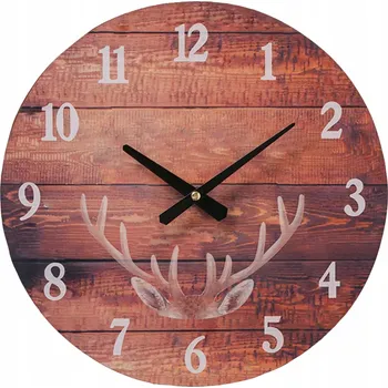 Hodiny Nástěnné hodiny Alpen Lovecké Paroží Jelena Prkna na zeď k zavěšení