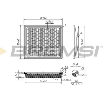 Vzduchový filtr Vzduchový filtr BREMSI FA1043