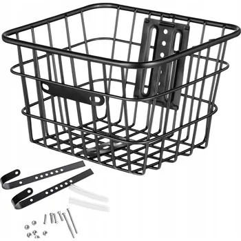 košík na kolo Přední košík na kolo Be-active.pl KOVOVÝ PŘEDNÍ KOŠÍK NA KOLO ČERNÝ