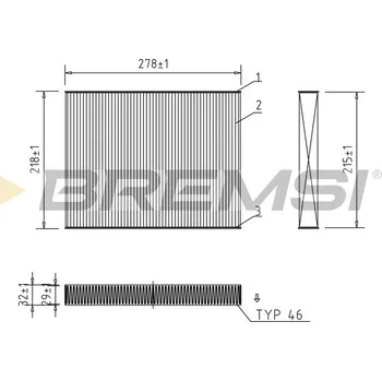 Kabinový filtr Filtr vzduchu v interiéru BREMSI FC0993