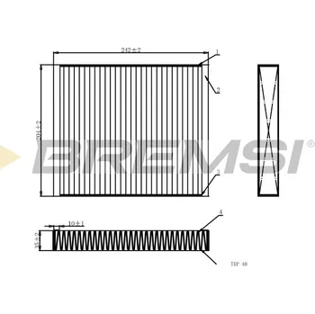 Kabinový filtr Filtr vzduchu v interiéru BREMSI FC0073