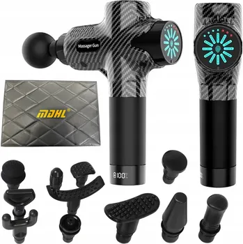 Masážní přístroj MASÁŽNÍ PISTOLE MASÁŽNÍ PŘÍSTROJ NA ZÁDA TĚLA MASSAGE GUN 12 NÁSTAVCŮ HLAVIC