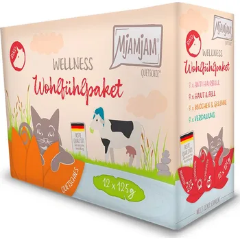 Krmivo pro kočku MjAMjAM Wellness Wohlfühlpaket Hovězí 12x125 g