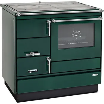 Krbová kamna KVS MORAVIA VSP 9103 sporák na tuhá paliva 8,4kW, s troubou, pravý, zelený/chrom