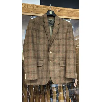 Pánské sako FORESTER - Charlie IV. sako vlněné pánské hnědá kostka Hnědá 52