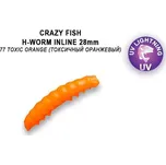 Crazy Fish Gumová nástraha MF H worm Inline 1,1 2,8 cm barva 77 sýr